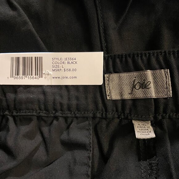 Joie$158  Womens Black Pleated Shorts With Button Closure & Elastic Waist LG NWT - Picture 10 of 10